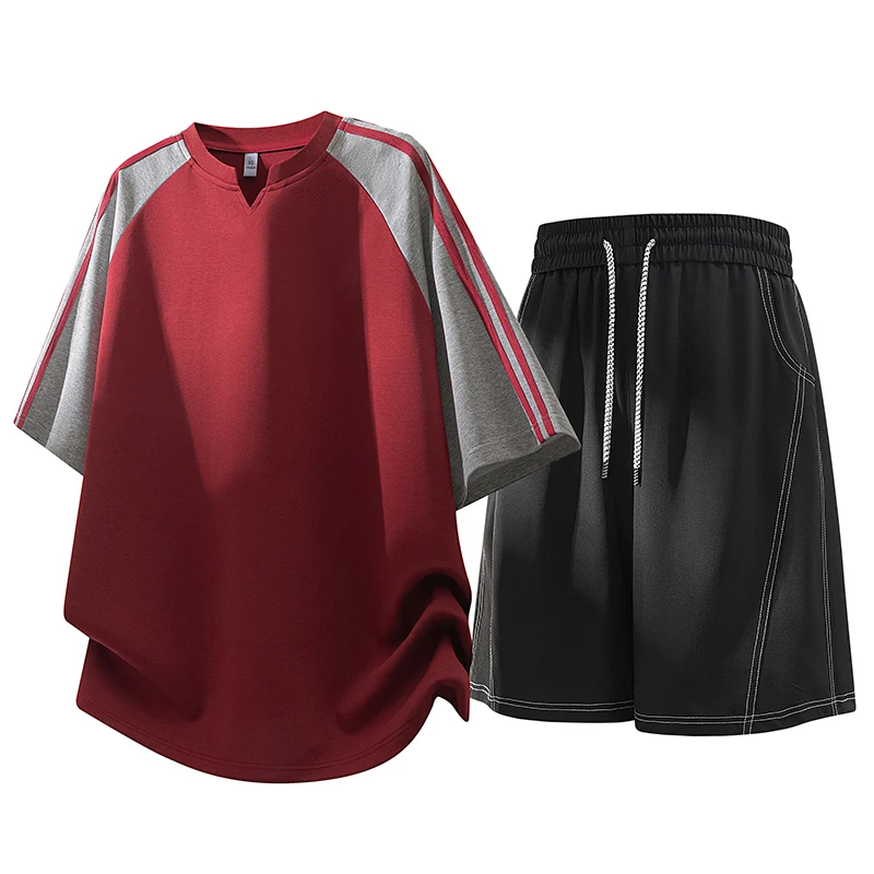 Men's Color Block Raglan T-Shirt & Contrast Stitch Shorts Set Loose Fit Summer Streetwear 2-Piece Outfit
Men's Color Block Raglan T-Shirt & Contrast Stitch Shorts Set Loose Fit Summer Streetwear 2-Piece Outfit