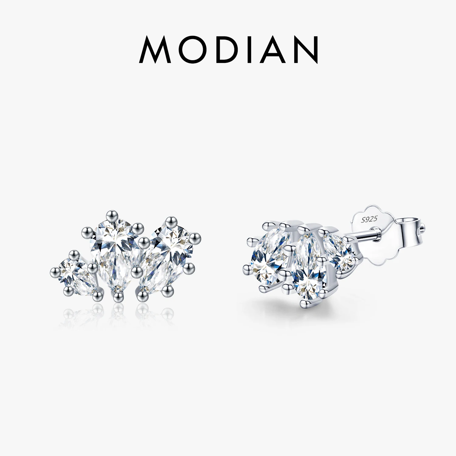 Modian Real 925 Sterling Silver Sparkling Clear CZ Stud Earrings for Women Fashion Water Drop Shape Wedding Engagement Jewelry
Modian Real 925 Sterling Silver Sparkling Clear CZ Stud Earrings for Women Fashion Water Drop Shape Wedding Engagement Jewelry