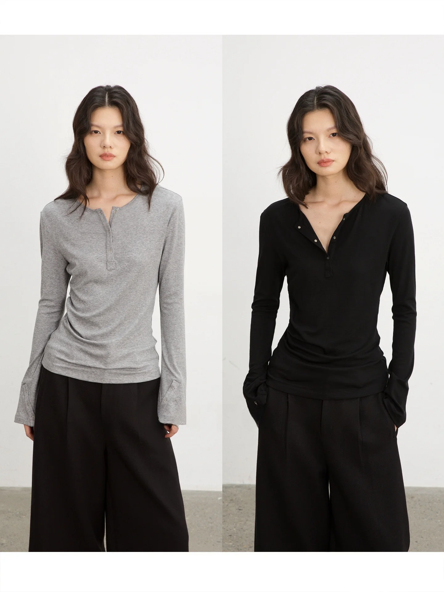 Женский топ Slim Fit с длинным рукавом, воротником Хенли и сборками, повседневный стиль, из смесовой ткани Countonme Lenzing Lyocell Wool Blend
Женский топ Slim Fit с длинным рукавом, воротником Хенли и сборками, повседневный стиль, из смесовой ткани Countonme Lenzing Lyocell Wool Blend