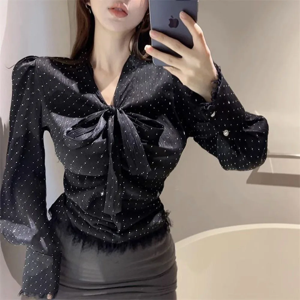 Elegant Print Bow Chiffon Shirt Ladies Spring Autumn 2024 New Long Sleeve Fashion Blouse Women's Clothing Sexy Black Slim Tops
Elegant Print Bow Chiffon Shirt Ladies Spring Autumn 2024 New Long Sleeve Fashion Blouse Women's Clothing Sexy Black Slim Tops