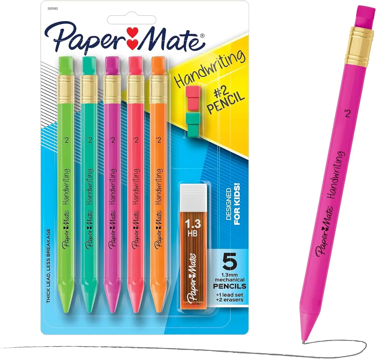 Triangular Mechanical Pencil Set with Lead & Eraser Refills, 1.3mm, 8 Count - Fun Colors for School & Home
Triangular Mechanical Pencil Set with Lead & Eraser Refills, 1.3mm, 8 Count - Fun Colors for School & Home