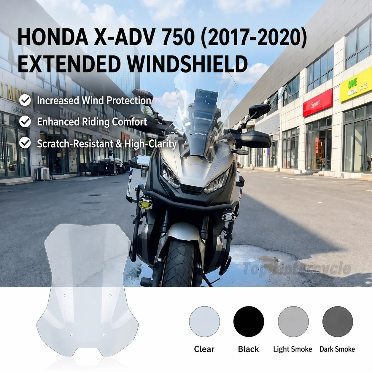 Motorcycle Windshield Windscreen Extended Tall Wind Deflector Front Visor for Honda X-ADV 750 XADV750 2017-2020 Moto Accessories
Motorcycle Windshield Windscreen Extended Tall Wind Deflector Front Visor for Honda X-ADV 750 XADV750 2017-2020 Moto Accessories