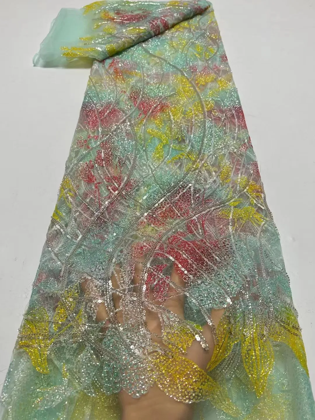 Green High Quality Fashion French Mesh Embroidery Lace Fabric African Nigerian Beads Lace Fabric For Wedding Dress
Green High Quality Fashion French Mesh Embroidery Lace Fabric African Nigerian Beads Lace Fabric For Wedding Dress