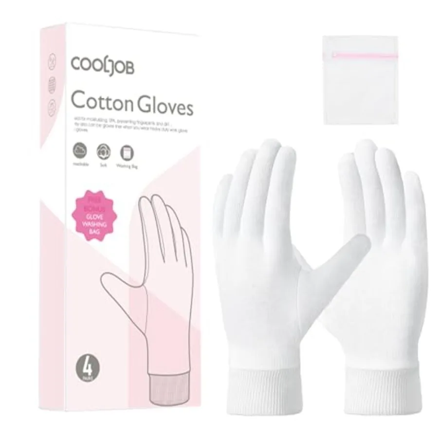 4 Pairs Soft Moisturizing Cotton Gloves Set with Stretch Elastic Cuff, Overnight Lotion Sleeping Gloves for Dry Hands, Eczema S
4 Pairs Soft Moisturizing Cotton Gloves Set with Stretch Elastic Cuff, Overnight Lotion Sleeping Gloves for Dry Hands, Eczema S