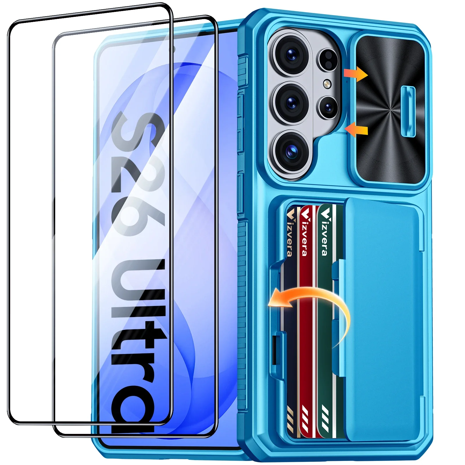 Cards Holder,Camera Cove,Full Body Rugged Shockproof Silicone Wallet RFID Protective Phone Case for Galaxy S26 Ultra-Light Blue
Cards Holder,Camera Cove,Full Body Rugged Shockproof Silicone Wallet RFID Protective Phone Case for Galaxy S26 Ultra-Light Blue