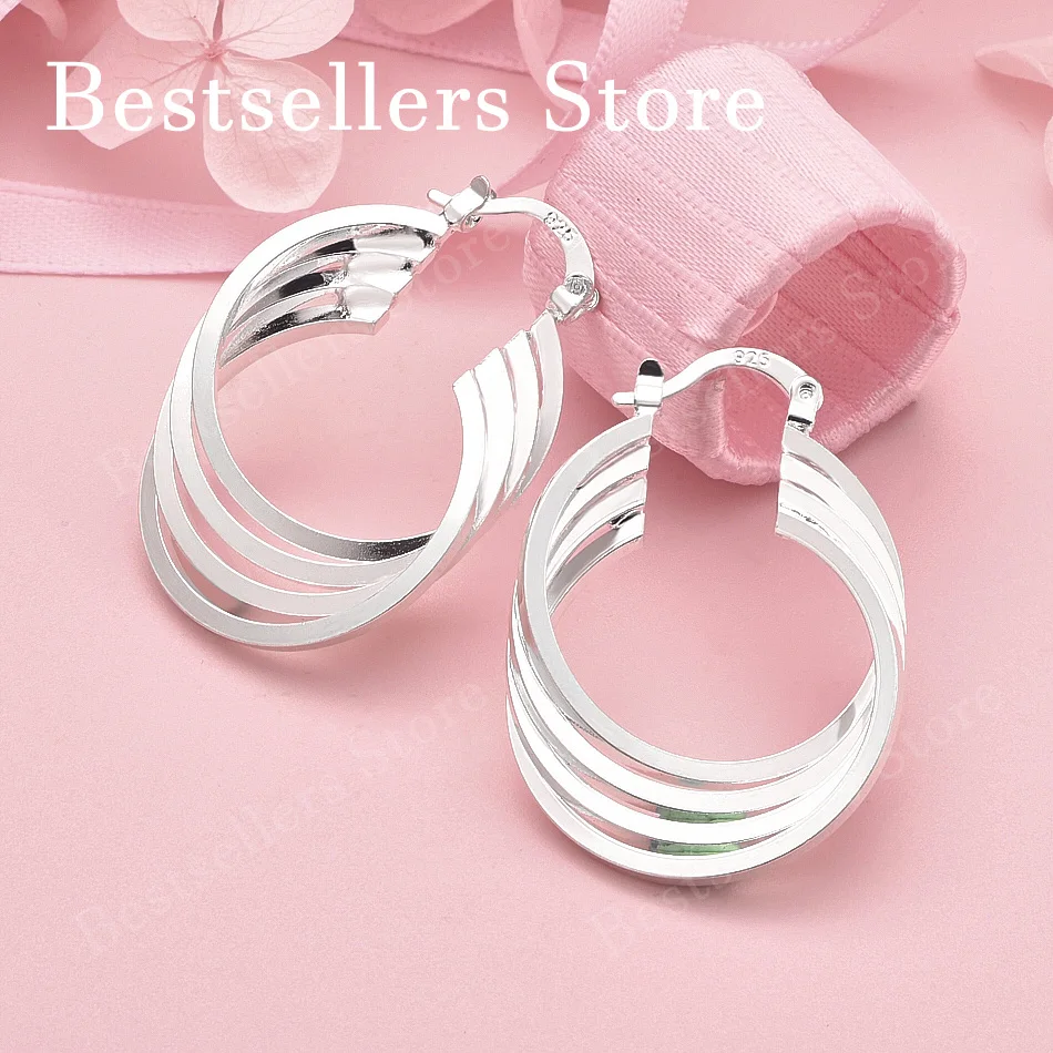 Elegant 925 Sterling Silver 35mm Delicate Multi-Layer Round Earrings for Women, Charming Jewelry, Party Gifts, Accessories
Elegant 925 Sterling Silver 35mm Delicate Multi-Layer Round Earrings for Women, Charming Jewelry, Party Gifts, Accessories