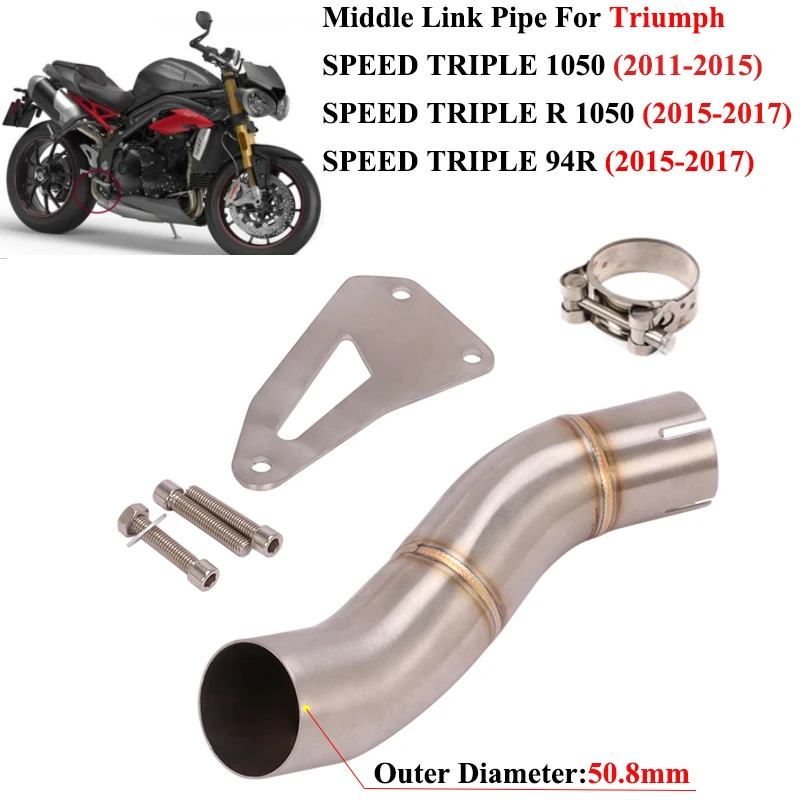 Slip On For Triumph Speed Triple 1050 R 1050 94R Motorcycle Exhaust Escape System Middle Link Pipe Connecting Tube 51mm Muffler
Slip On For Triumph Speed Triple 1050 R 1050 94R Motorcycle Exhaust Escape System Middle Link Pipe Connecting Tube 51mm Muffler
