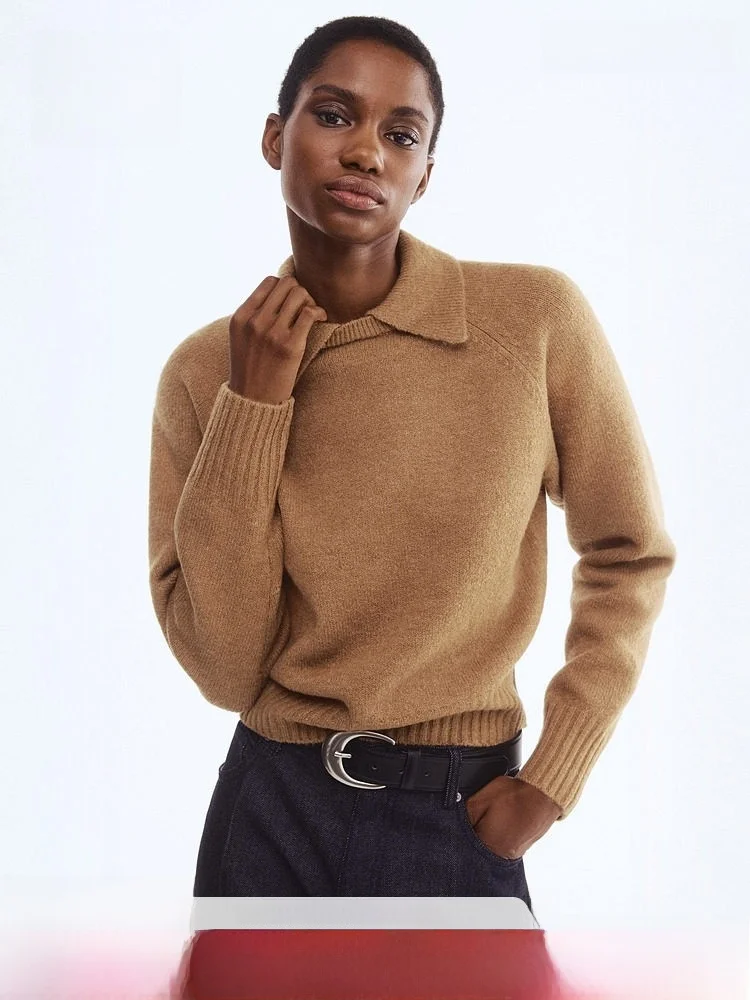 Spring Women's Collared Sweater H&M 300290 Casual Sle Regular Fit Wool Polyester Spandex Blend Comfortable Knitwear
Spring Women's Collared Sweater H&M 300290 Casual Sle Regular Fit Wool Polyester Spandex Blend Comfortable Knitwear