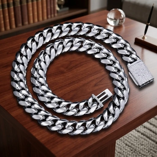 VVS Moissanite Diamond Tester Stainless Steel Miami Cuban Link Chain Necklace Iced Out Buckle
VVS Moissanite Diamond Tester Stainless Steel Miami Cuban Link Chain Necklace Iced Out Buckle