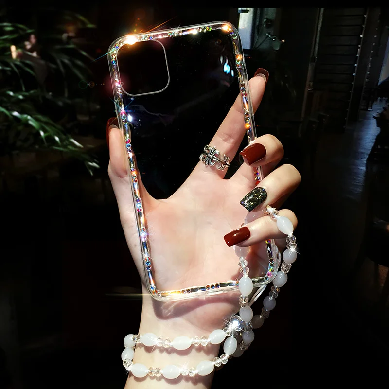 Transparent Rhinestone Diamond Phone Case For iPhone 14 13 12 11 Pro Max 7 8 Plus SE2020 Luxury Glitter Lanyard Silicone Cover
Transparent Rhinestone Diamond Phone Case For iPhone 14 13 12 11 Pro Max 7 8 Plus SE2020 Luxury Glitter Lanyard Silicone Cover