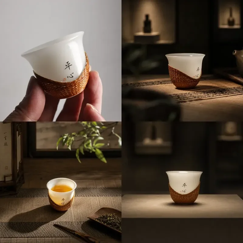 【CHIMU HOME】 Bamboo Wrapped Porcelain Cup 350ml Zen Style for Home Office Ceremony
【CHIMU HOME】 Bamboo Wrapped Porcelain Cup 350ml Zen Style for Home Office Ceremony
