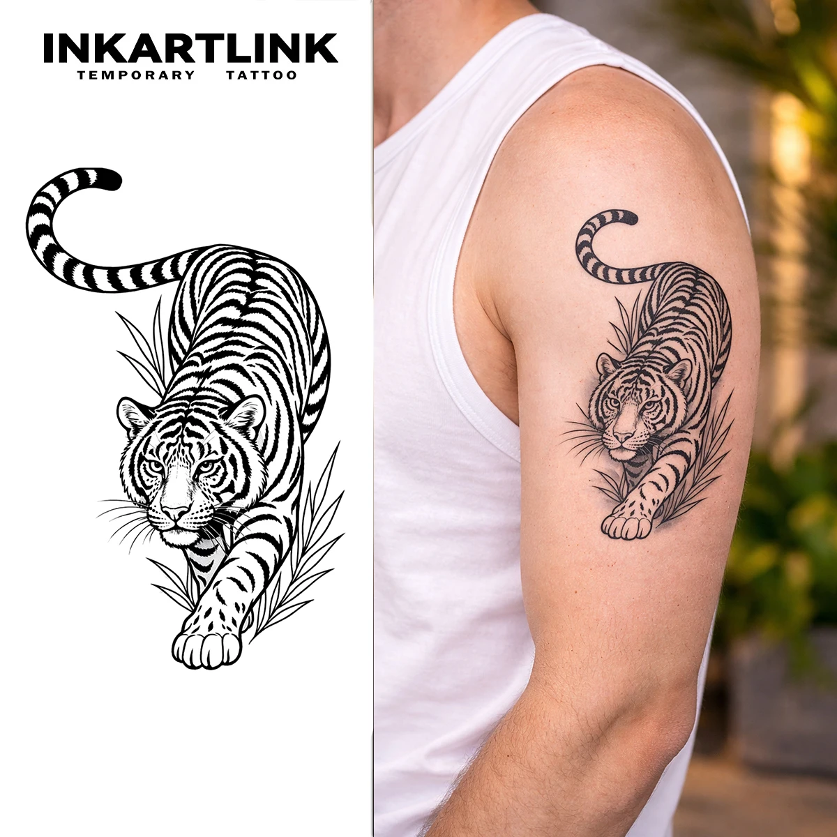 INKARTLINK Tiger Juice Tattoo Patch Waterproof Continuous Color Rendering 1-2 Weeks Essential for Trendy People
INKARTLINK Tiger Juice Tattoo Patch Waterproof Continuous Color Rendering 1-2 Weeks Essential for Trendy People