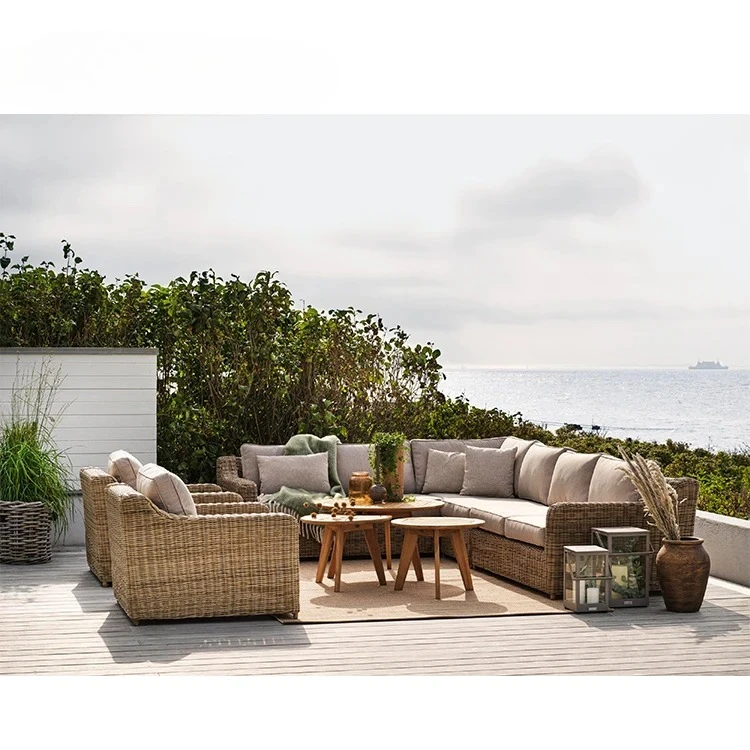Viola Outdoor Rattan Sofa Set, Wicker Patio Garden Sectional Furniture with Cushions, Modern Poolside Villa Lounge Seating
Viola Outdoor Rattan Sofa Set, Wicker Patio Garden Sectional Furniture with Cushions, Modern Poolside Villa Lounge Seating