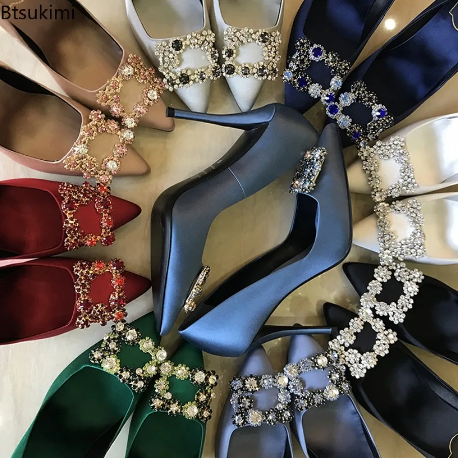 2025 Luxury Women's Wedding Party High Heels Rhinestone Pumps Shoes Pointed Toe Fashion Bridal Bridesmaid Shoes Ladies Shoes New
2025 Luxury Women's Wedding Party High Heels Rhinestone Pumps Shoes Pointed Toe Fashion Bridal Bridesmaid Shoes Ladies Shoes New