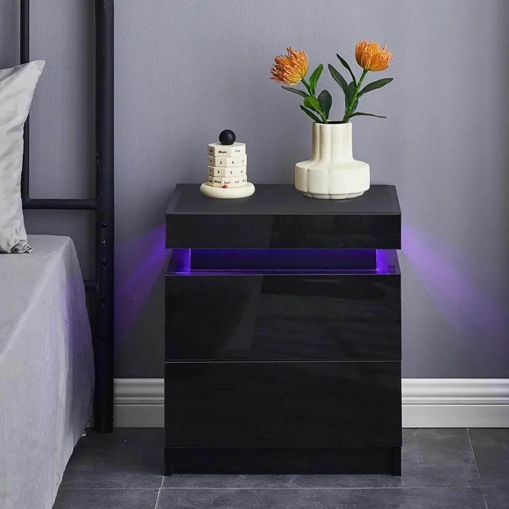 Smart Bedside Table with 2 Drawers and Flip Top Storage Cabinet, Modern Nightstand with LED Light
Smart Bedside Table with 2 Drawers and Flip Top Storage Cabinet, Modern Nightstand with LED Light