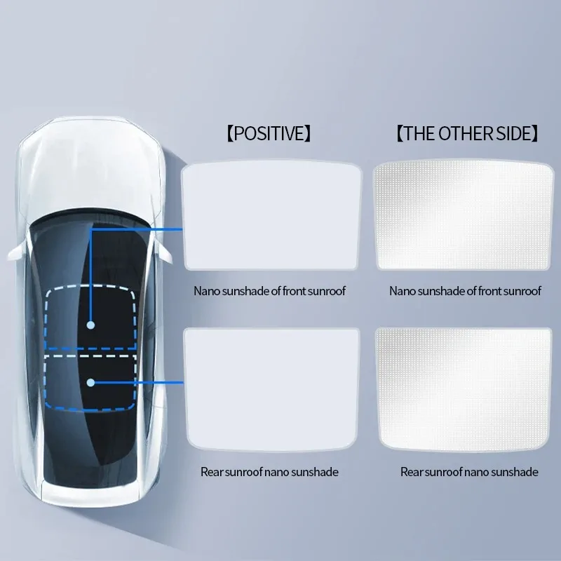 2PCS Buckle Ice Cloth Sunroof Sunshade For New Model 3/Y Front Rear Glass Roof Skylight UV Protection Heat Insulation
2PCS Buckle Ice Cloth Sunroof Sunshade For New Model 3/Y Front Rear Glass Roof Skylight UV Protection Heat Insulation