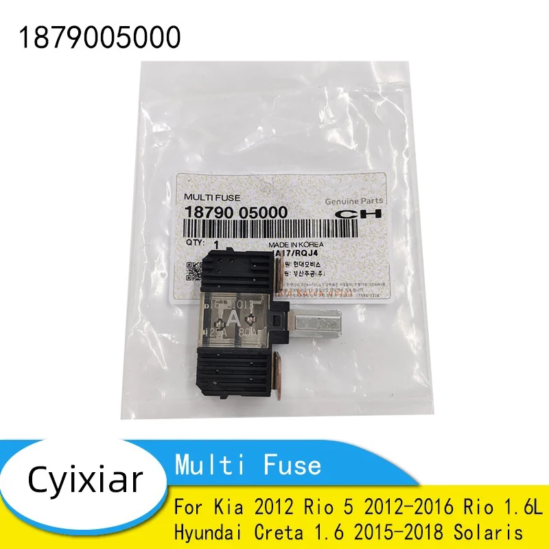 1pc Genuine Multi Fuse 18790-05000 for Kia 2012 Rio 5 2012-2016 Rio 1.6L Hyundai Creta 1.6 2015-2018 Solaris 1879005000
1pc Genuine Multi Fuse 18790-05000 for Kia 2012 Rio 5 2012-2016 Rio 1.6L Hyundai Creta 1.6 2015-2018 Solaris 1879005000