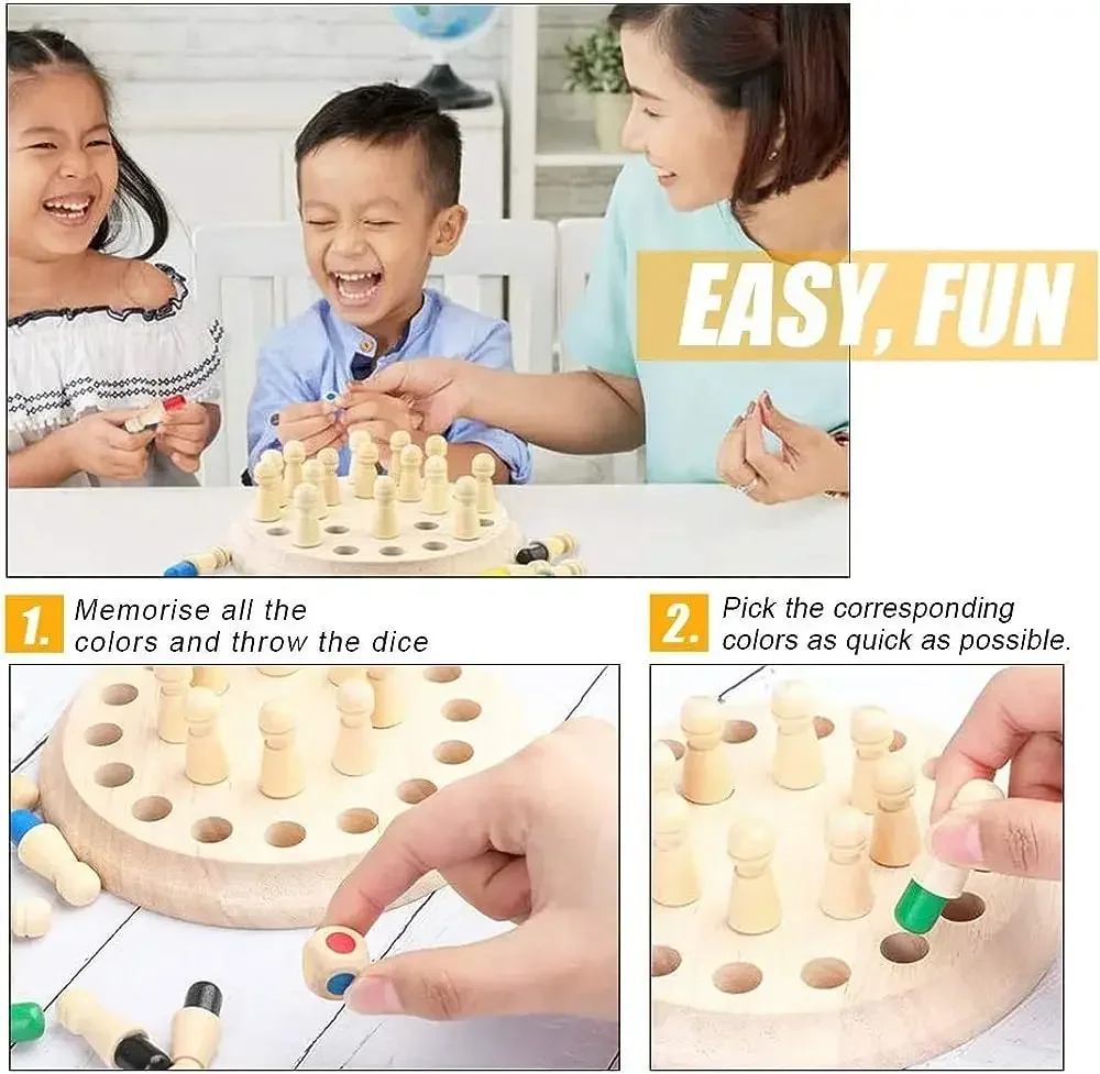 Wooden Memory Match Stick Chess Color Game Board Educational Toy Cognitive Ability Learning Toys For Children
Wooden Memory Match Stick Chess Color Game Board Educational Toy Cognitive Ability Learning Toys For Children