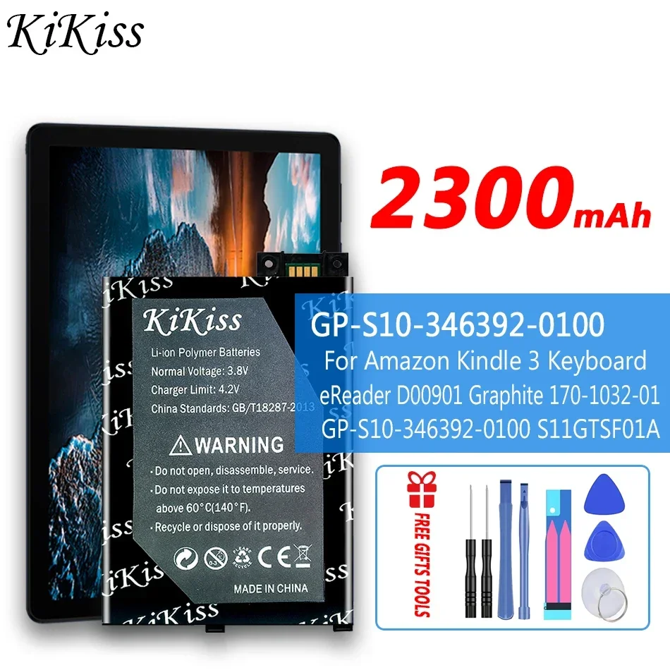2300mAh Battery for Amazon Kindle 3 III Keyboard eReader D00901 Graphite 170-1032-01 GP-S10-346392-0100 S11GTSF01A,
2300mAh Battery for Amazon Kindle 3 III Keyboard eReader D00901 Graphite 170-1032-01 GP-S10-346392-0100 S11GTSF01A,