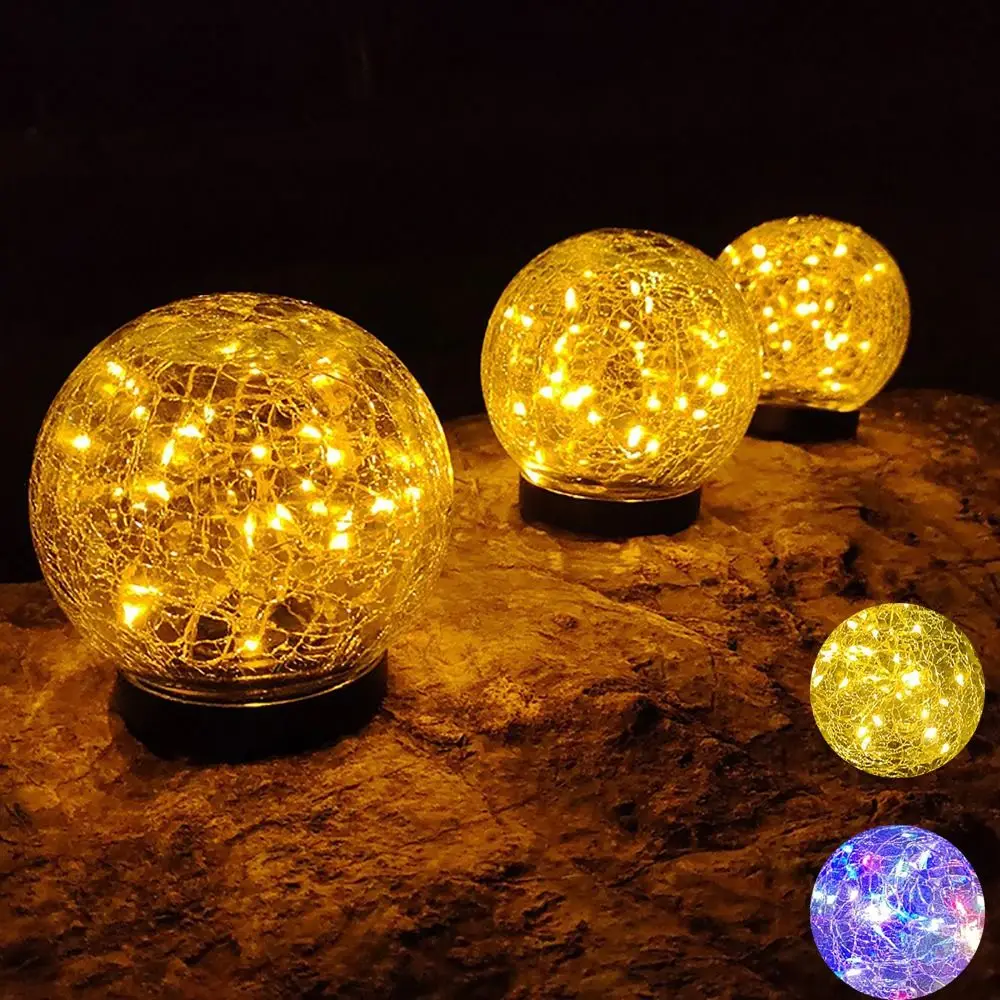 Cracked Glass Solar Globe Lights 4.7inch Waterproof Orbs Lamp Warm Colorful Light Ground Plug Landscape Light
Cracked Glass Solar Globe Lights 4.7inch Waterproof Orbs Lamp Warm Colorful Light Ground Plug Landscape Light
