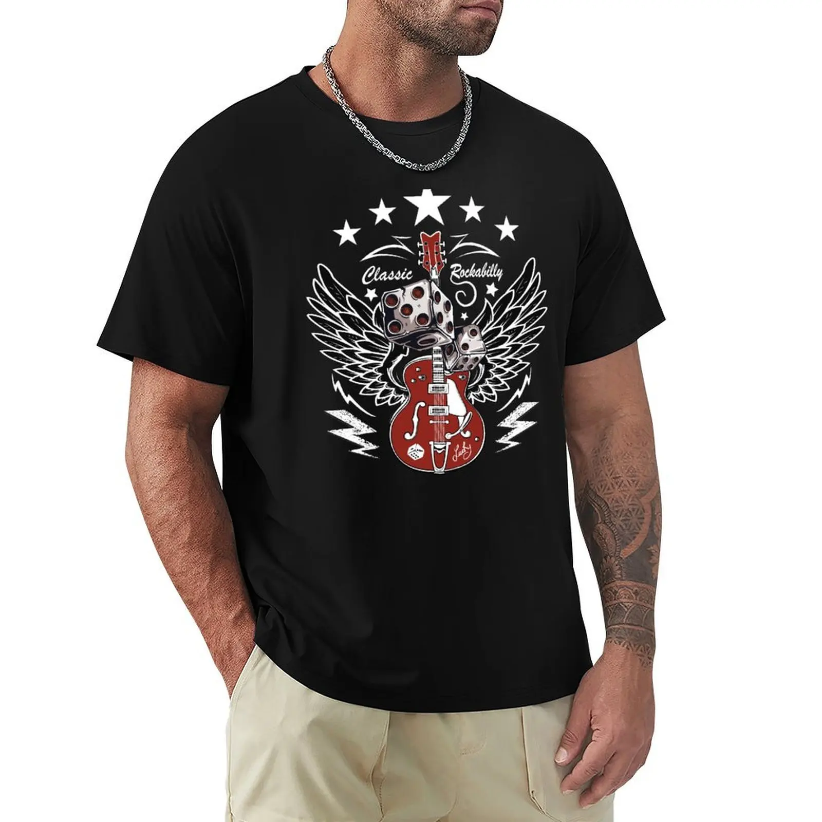 Rockabilly Guitar Vintage Rockers Rock and Roll Wings T-Shirt Soft Basic Cotton Short Sleeve Tee
Rockabilly Guitar Vintage Rockers Rock and Roll Wings T-Shirt Soft Basic Cotton Short Sleeve Tee