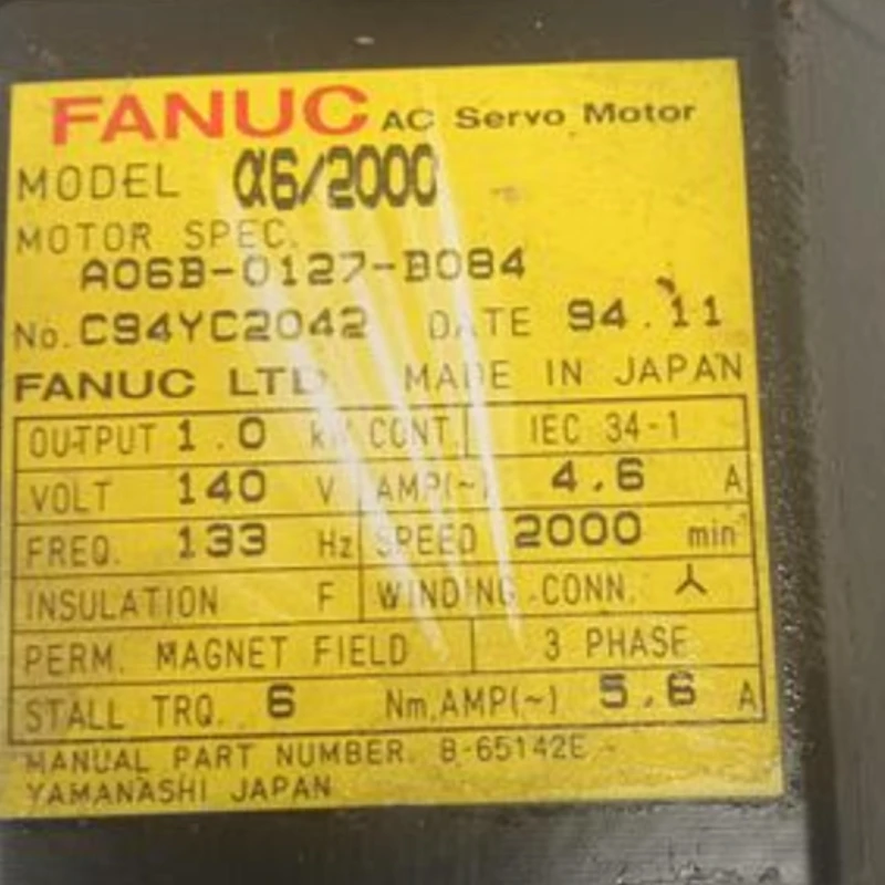 Fanuc A06B-0127-B084 Servo Motor Tested ok Expedited Delivery
Fanuc A06B-0127-B084 Servo Motor Tested ok Expedited Delivery