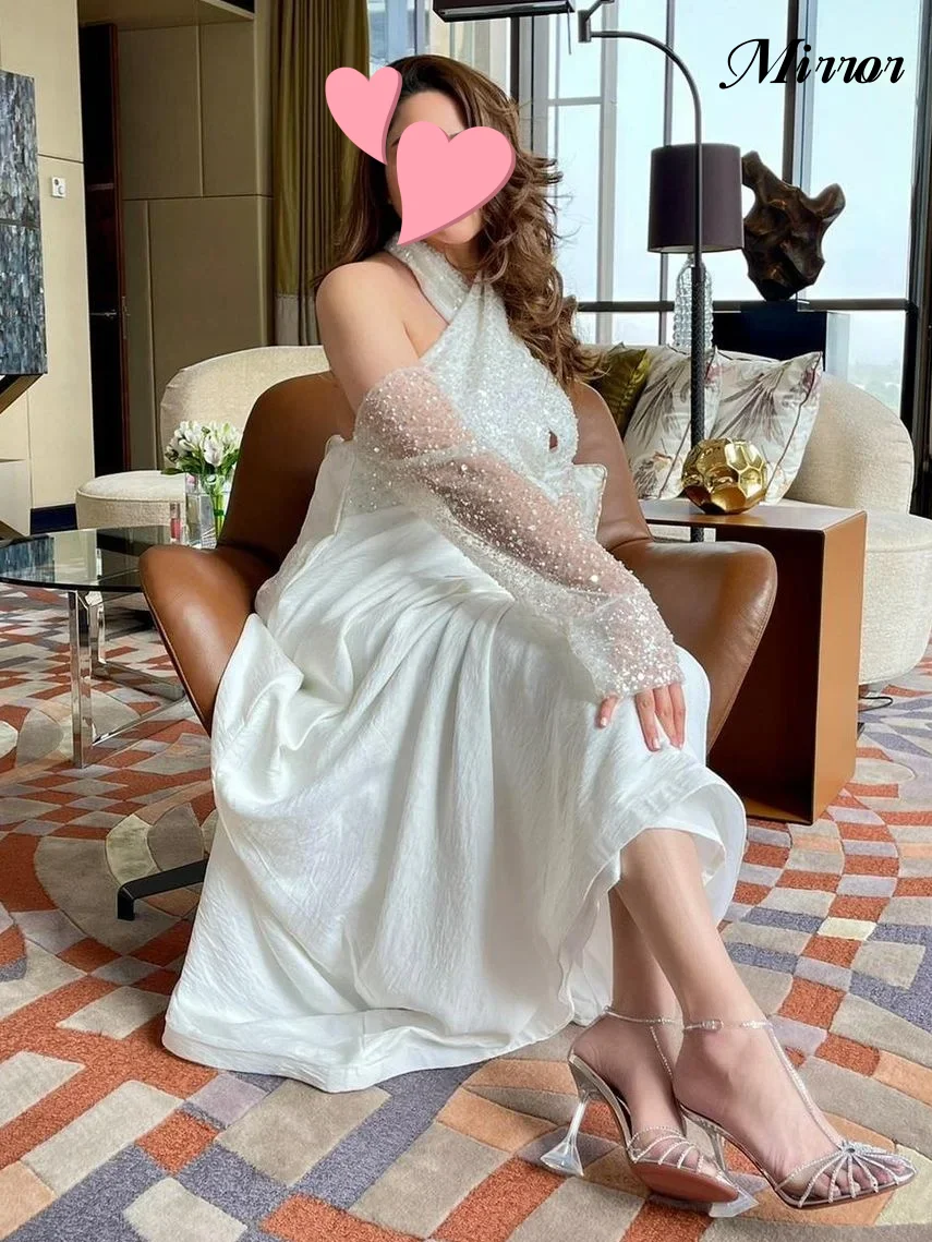 Mirror Dress Elegant Vintage Simple Ivory Sequined Sleeves Customized Formal Occasion Prom Dress Evening Party Gowns
Mirror Dress Elegant Vintage Simple Ivory Sequined Sleeves Customized Formal Occasion Prom Dress Evening Party Gowns