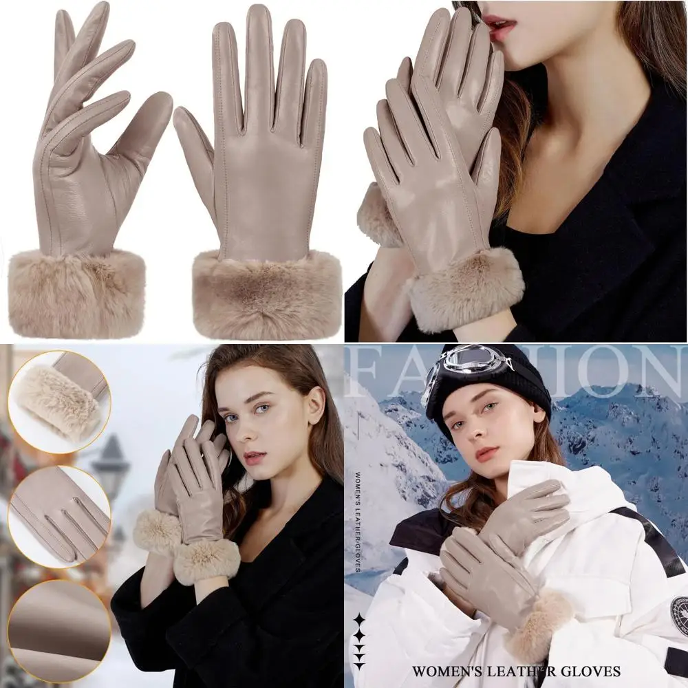 Women's Rabbit Fur Cuff Leather Gloves with Touchscreen Feature for Warm Winter Driving and Multicolor Options
Women's Rabbit Fur Cuff Leather Gloves with Touchscreen Feature for Warm Winter Driving and Multicolor Options