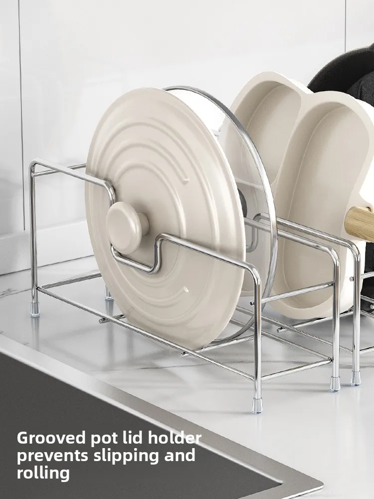 Stainless Steel Kitchen Pot Holder Drain Rack Modern Simplicity Style No-Install Pot Lid Board Storage Shelf Kitchen Organizer
Stainless Steel Kitchen Pot Holder Drain Rack Modern Simplicity Style No-Install Pot Lid Board Storage Shelf Kitchen Organizer