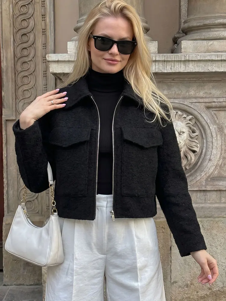 HH Fashion Womens Cropped Loose Lapel Jacket Zip Up Front Pockets High Street Casual Party Vacation Solid Long Sleeve Coat
HH Fashion Womens Cropped Loose Lapel Jacket Zip Up Front Pockets High Street Casual Party Vacation Solid Long Sleeve Coat