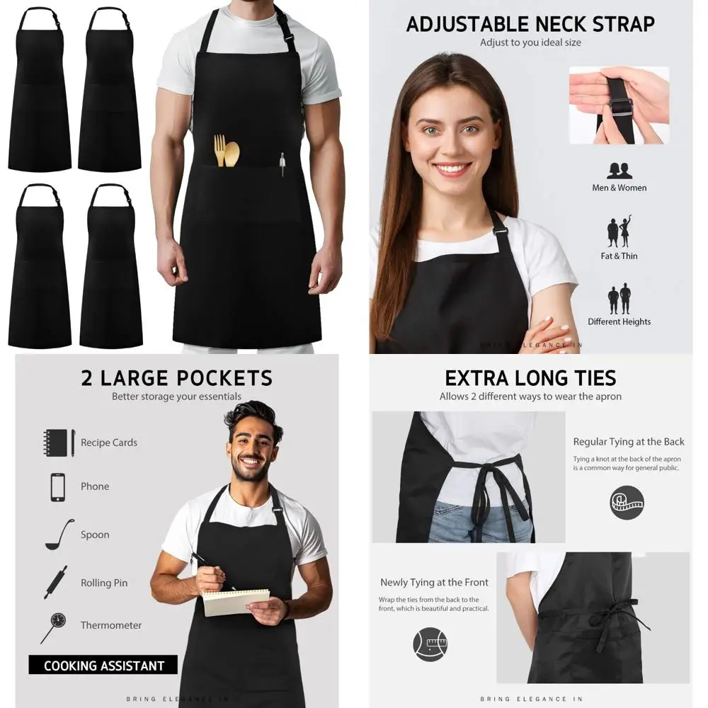 синтес, 4-пак., фартук шеф-повара, регулируемый фартук-нагрудник, устойчивый к падению воды, профессиональные кулинарные фартуки для мужчин и женщин с 2 карманами, bla
синтес, 4-пак., фартук шеф-повара, регулируемый фартук-нагрудник, устойчивый к падению воды, профессиональные кулинарные фартуки для мужчин и женщин с 2 карманами, bla