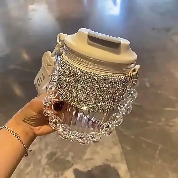Portable Large Capacity Stainless Steel Water Cup Luxury Embedded Diamond Chain Handheld Coffee Cup Thermal Insulation High A...
Portable Large Capacity Stainless Steel Water Cup Luxury Embedded Diamond Chain Handheld Coffee Cup Thermal Insulation High A...