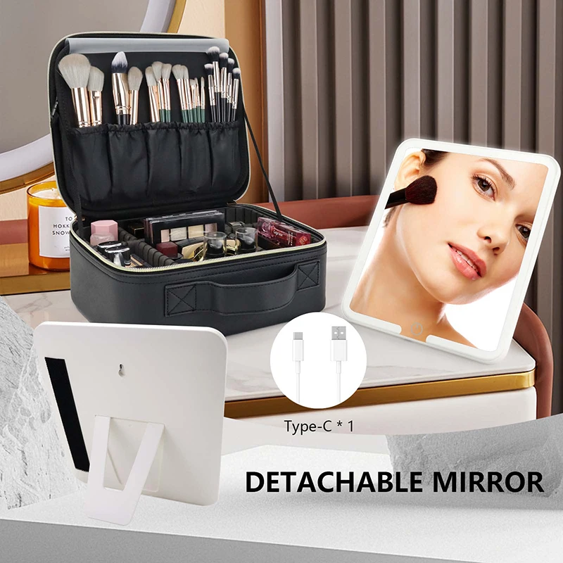 LED Cosmetic Case With Mirror Lights Cosmetic Bag Large Capacity Premium Feeling Cosmetic Bag Makeup Bag For Women
LED Cosmetic Case With Mirror Lights Cosmetic Bag Large Capacity Premium Feeling Cosmetic Bag Makeup Bag For Women