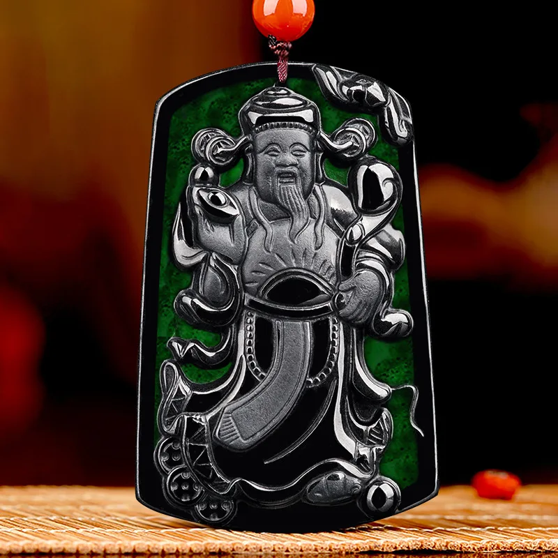 Natural authentic high-end old material ink jade A-level welcoming God of Wealth pendant jewelry fashion accessories for women
Natural authentic high-end old material ink jade A-level welcoming God of Wealth pendant jewelry fashion accessories for women