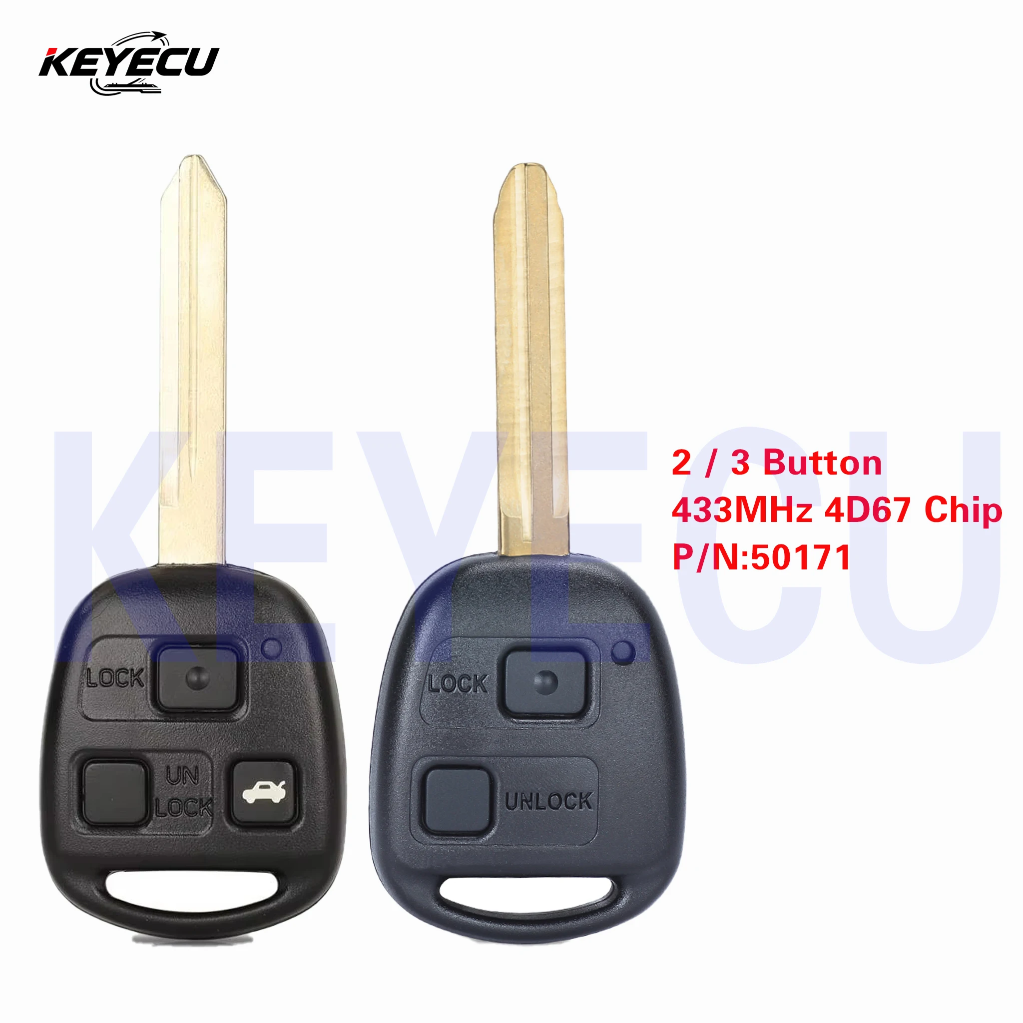 KEYECU for Toyota RAV4 Tarago Prado 120 Kluger Avensis Remote Key Fob 2/3 Button 433MHz 4D67 Chip P/N 50171 TOY43 Blade
KEYECU for Toyota RAV4 Tarago Prado 120 Kluger Avensis Remote Key Fob 2/3 Button 433MHz 4D67 Chip P/N 50171 TOY43 Blade