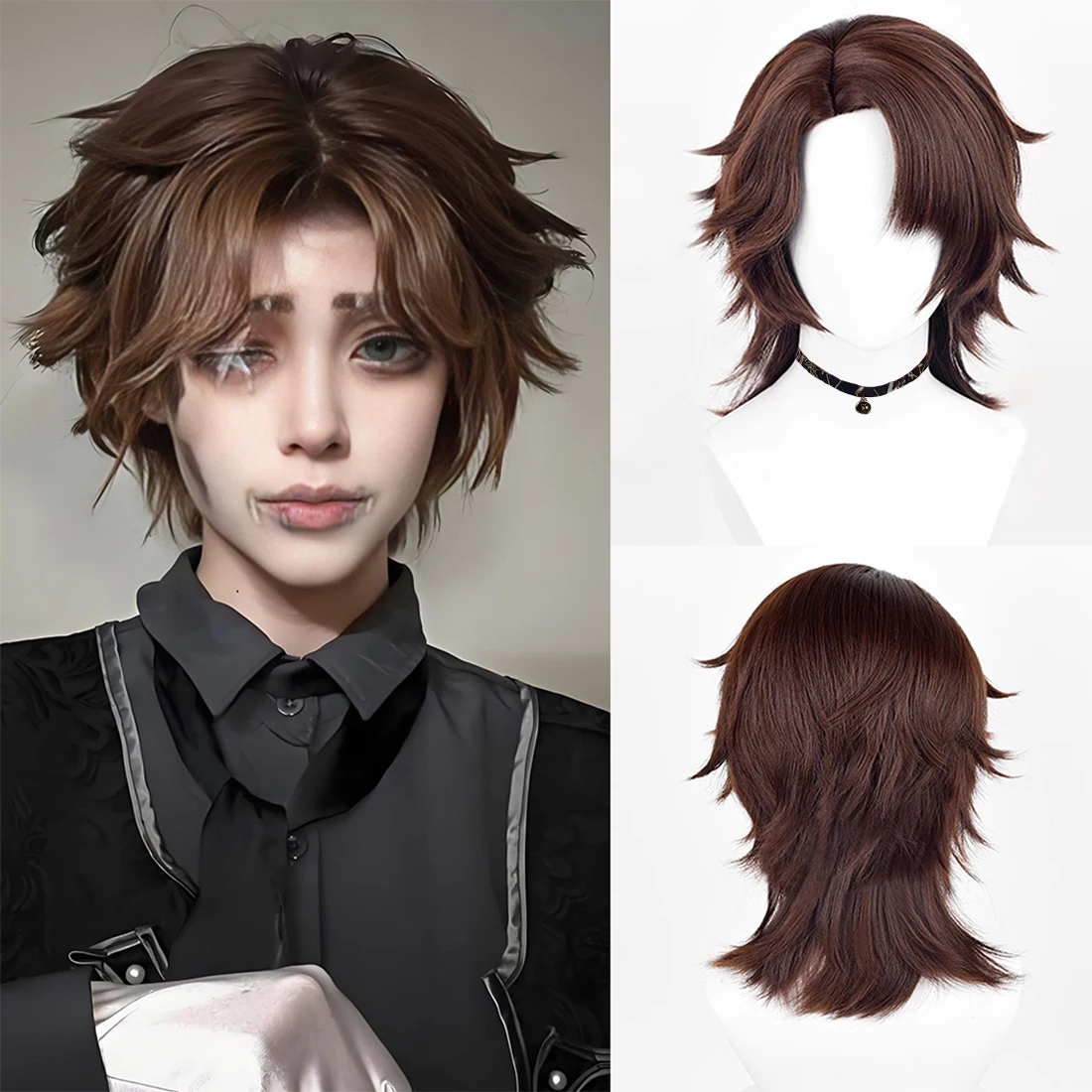 Synthetic Short Straight Brown Wig with Bangs For Men Anime Game Cosplay Fluffy Heat Resistant Fake Hair for Daily Party
Synthetic Short Straight Brown Wig with Bangs For Men Anime Game Cosplay Fluffy Heat Resistant Fake Hair for Daily Party