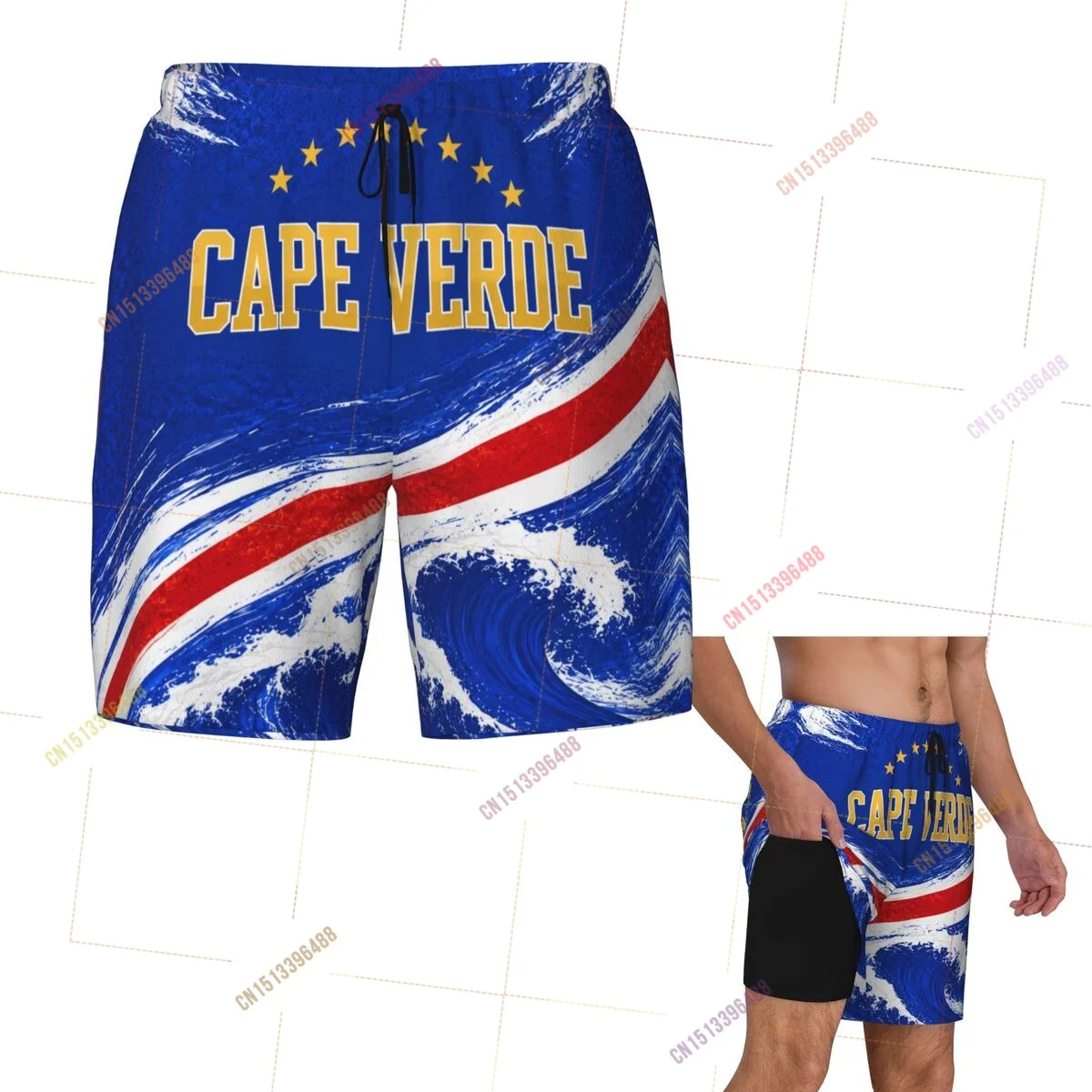 2026 Cape Verde Flag Top Print 3D Mens Swimming Trunks Hawaiian Bathing Beach 2 in 1 Quick-Dry Summer Swim Shorts With Pockets
2026 Cape Verde Flag Top Print 3D Mens Swimming Trunks Hawaiian Bathing Beach 2 in 1 Quick-Dry Summer Swim Shorts With Pockets
