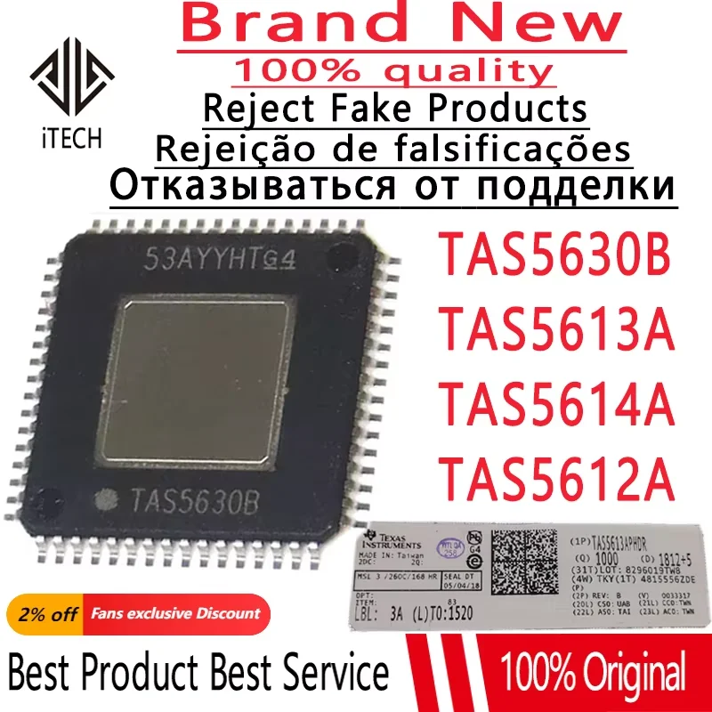 2 шт./лот Оригинальные микросхемы TAS5612APHDR TAS5612 TAS5613A TAS5613 TAS5614A TAS5614 TAS5630B TAS5630 APHDR HQFP-64 В наличии
2 шт./лот Оригинальные микросхемы TAS5612APHDR TAS5612 TAS5613A TAS5613 TAS5614A TAS5614 TAS5630B TAS5630 APHDR HQFP-64 В наличии