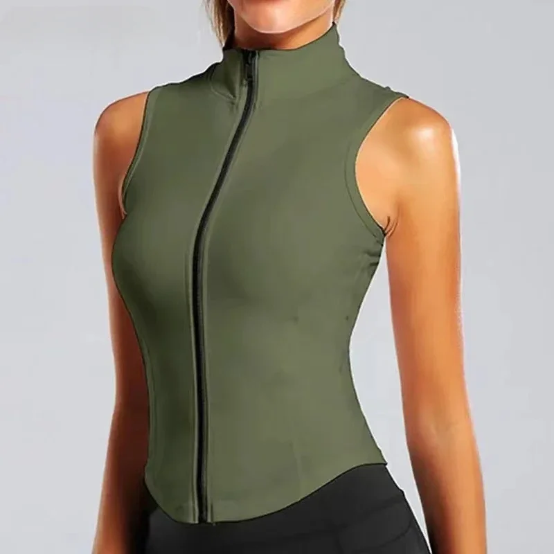Athletic Zip Up Sweat Vest Jacket Sleeveless Running Yoga Tops High Neck Shirts Sports Top Fitness Women Workout Tops
Athletic Zip Up Sweat Vest Jacket Sleeveless Running Yoga Tops High Neck Shirts Sports Top Fitness Women Workout Tops