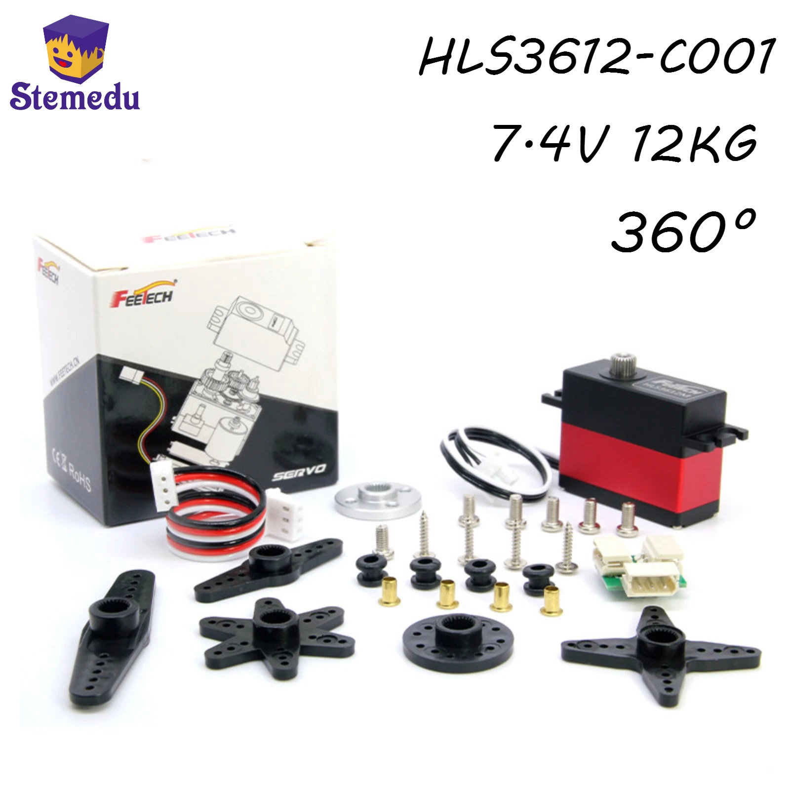 Feetech HLS3612-C001 7.4V 12KG Force Control Servo TTL Single Shaft Coreless Motor Metal Case Servo for Humanoid Robot Arm Clamp
Feetech HLS3612-C001 7.4V 12KG Force Control Servo TTL Single Shaft Coreless Motor Metal Case Servo for Humanoid Robot Arm Clamp