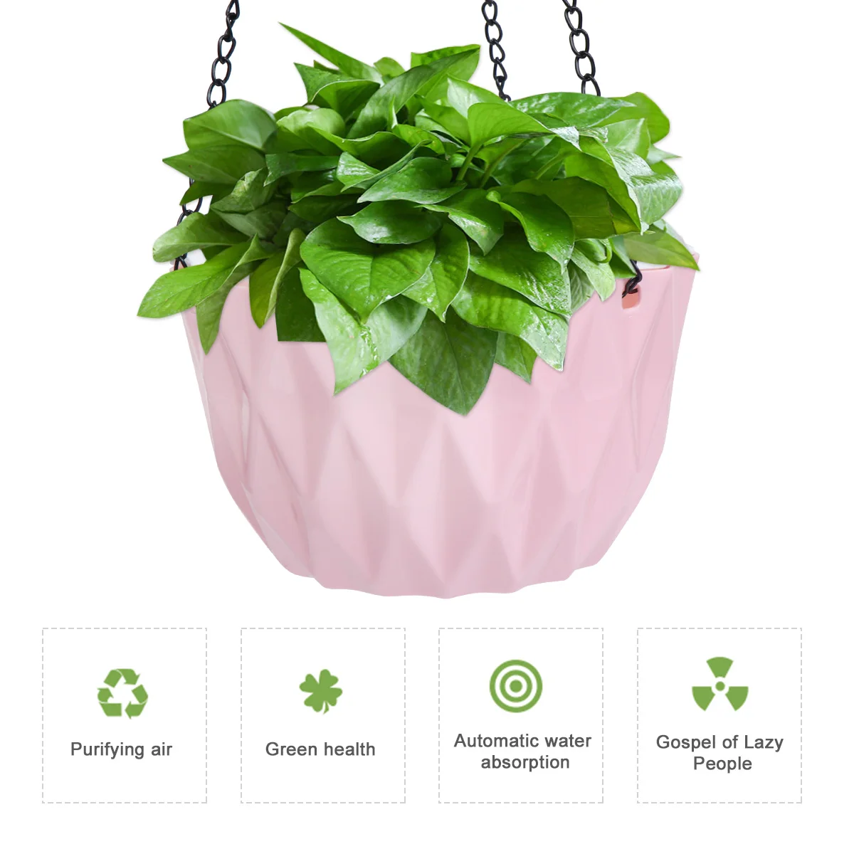 1Pcs Hanging Flower Pot Plastic Automatic Water Absorption Clear Water Plant Pot Holder Indoor Flowerpot
1Pcs Hanging Flower Pot Plastic Automatic Water Absorption Clear Water Plant Pot Holder Indoor Flowerpot