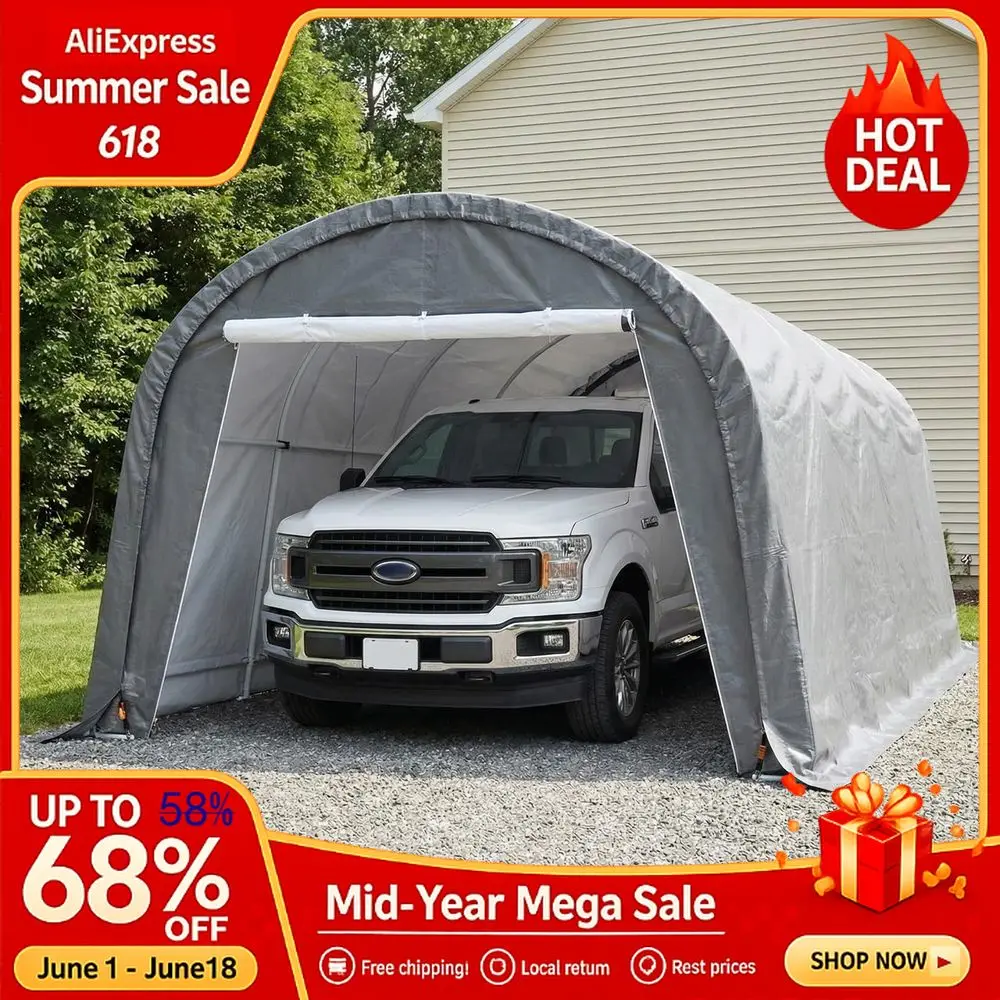 10x20 Heavy Duty Carport, 180G PE Waterproof Canopy, Load Garage Shelter, Outdoor Storage Tent for Cars Trucks Boats Equi Custom
10x20 Heavy Duty Carport, 180G PE Waterproof Canopy, Load Garage Shelter, Outdoor Storage Tent for Cars Trucks Boats Equi Custom