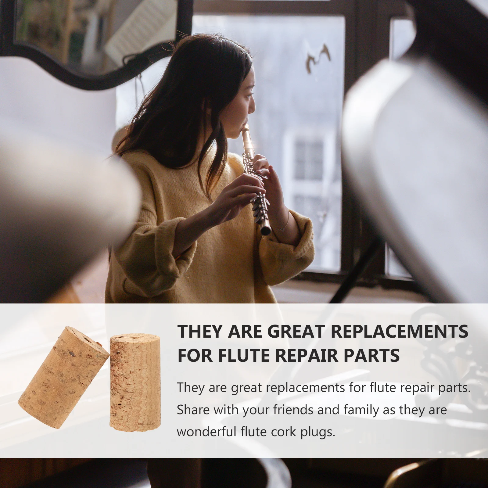 2 Pcs Flute Cork Repair Tools Part Wood Plugs Component Supplies Musical Instrument
2 Pcs Flute Cork Repair Tools Part Wood Plugs Component Supplies Musical Instrument