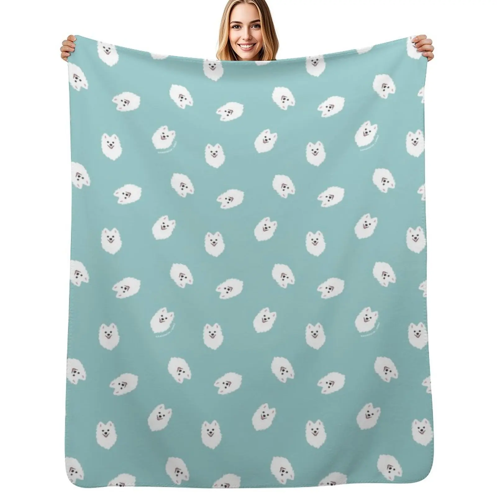 Happy Japanese Spitz Dog Shinji - Aqua Throw Blanket All Season Soft Lightweight Blanket for Home
Happy Japanese Spitz Dog Shinji - Aqua Throw Blanket All Season Soft Lightweight Blanket for Home