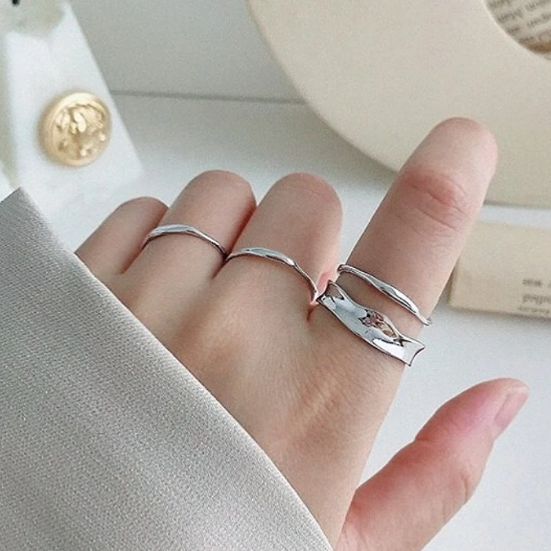 925 Sterling Silver Geometric Charming Irregular Retro Glossy Overlay Ring for Women Fine Jewelry Minimalist Accessories
925 Sterling Silver Geometric Charming Irregular Retro Glossy Overlay Ring for Women Fine Jewelry Minimalist Accessories