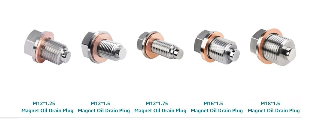 Heavy Duty Magnetic Oil Drain Plug with 5 Copper Washers Neodymium Magnet Stainless Steel Bolt for M14x1.5 M12 M16 M18
Heavy Duty Magnetic Oil Drain Plug with 5 Copper Washers Neodymium Magnet Stainless Steel Bolt for M14x1.5 M12 M16 M18