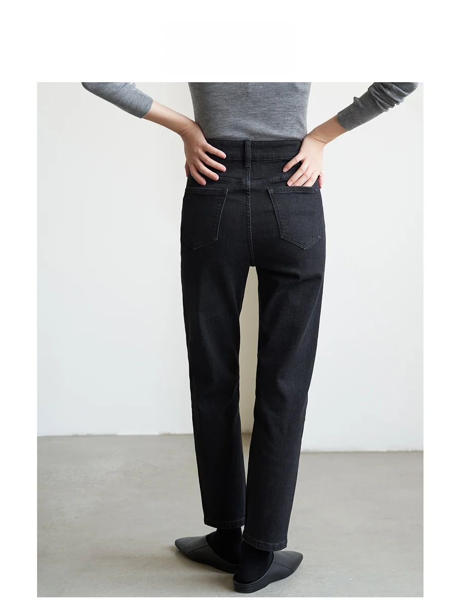 Warm Fleece Lined Straight Leg Denim Jeans for Women Pear Shape Body Black Autumn Winter Cotton Stretch Natural Waist Washed
Warm Fleece Lined Straight Leg Denim Jeans for Women Pear Shape Body Black Autumn Winter Cotton Stretch Natural Waist Washed
