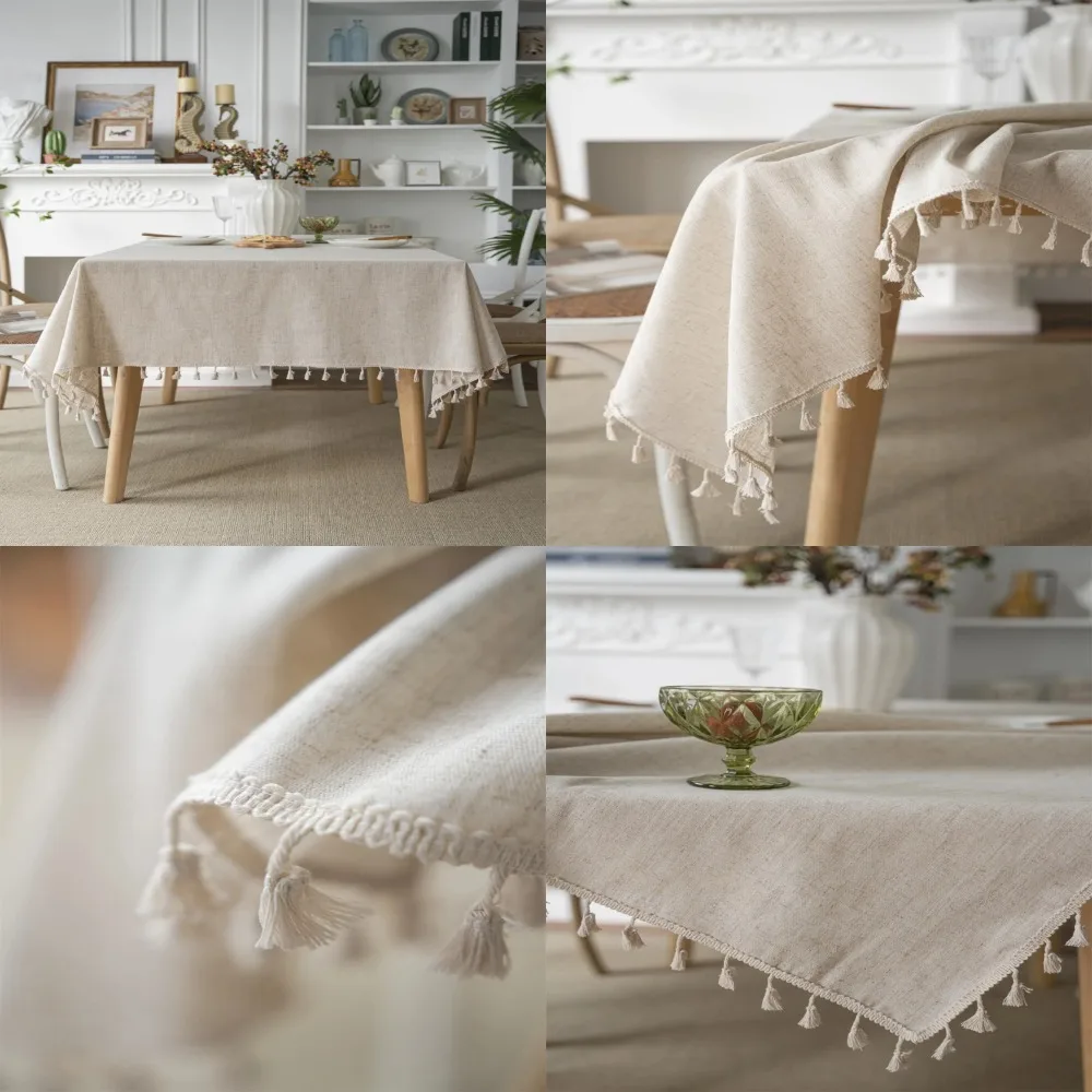 Elegant Beige Fringe Vintage Farmhouse Linen Solid Color Rectangular Tablecloth for Kitchen Table - Perfect Four Seasons Wedding
Elegant Beige Fringe Vintage Farmhouse Linen Solid Color Rectangular Tablecloth for Kitchen Table - Perfect Four Seasons Wedding