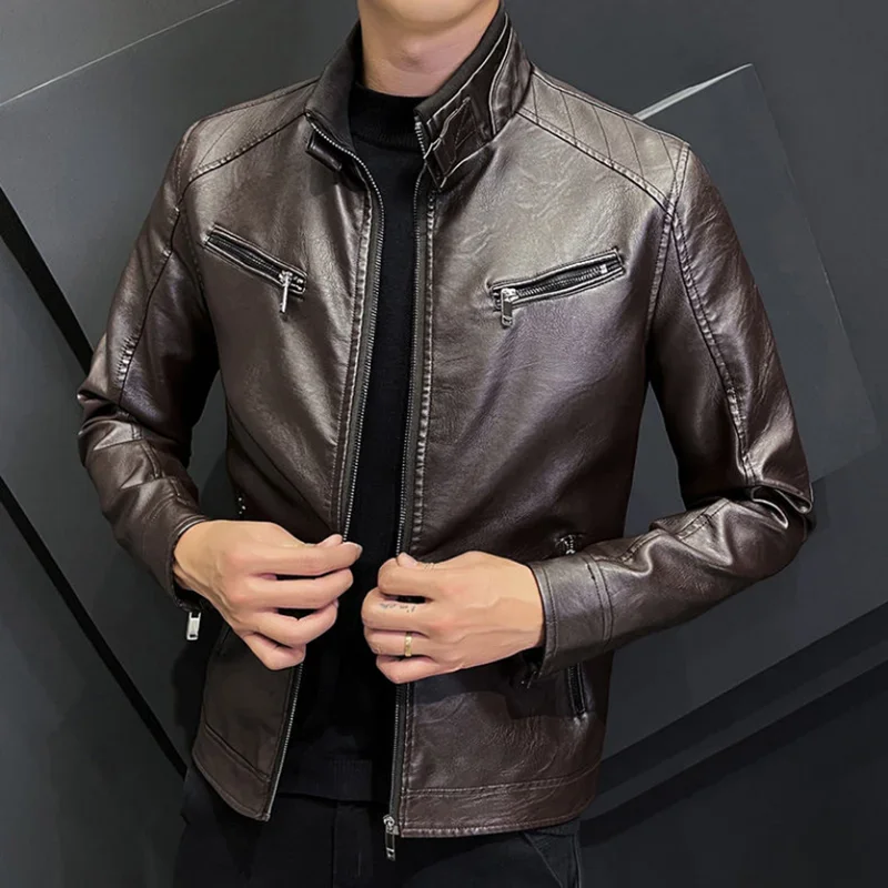 2026 High-quality Leather Men Autumn Winter New Fashion Handsome Young Motorcycle Jacket PU Leather Men Trend Men Jacket
2026 High-quality Leather Men Autumn Winter New Fashion Handsome Young Motorcycle Jacket PU Leather Men Trend Men Jacket