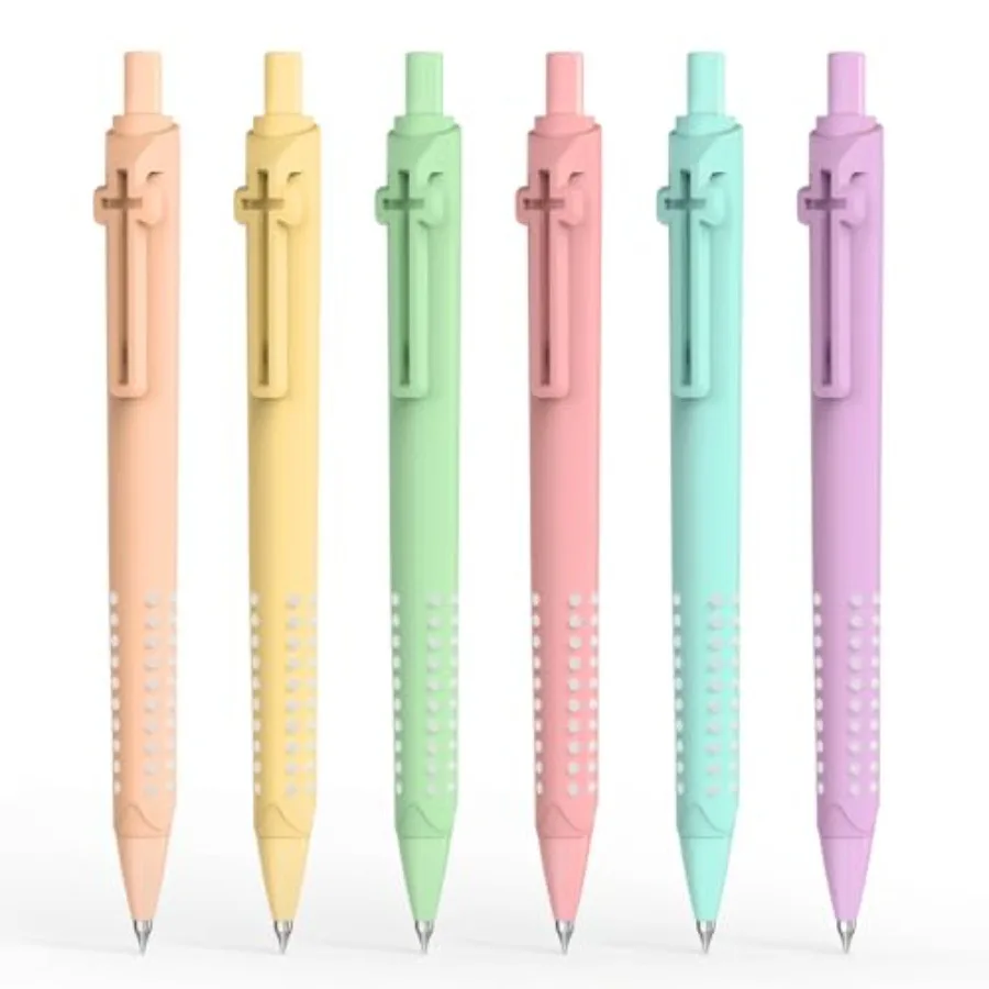 6 Pack Bible Journaling Gel Pens, 0.7mm Black Ink Retractable with Cross Clip, Smooth Writing, Christian Gifts for Men Women, R
6 Pack Bible Journaling Gel Pens, 0.7mm Black Ink Retractable with Cross Clip, Smooth Writing, Christian Gifts for Men Women, R